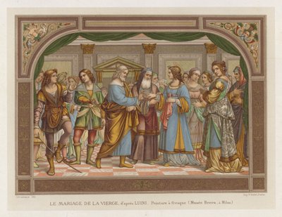 聖母の結婚、ルイーニの後、フレーク絵画、ブレラ美術館、ミラノ 作： French School