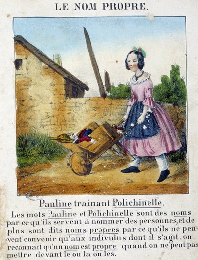 Le Nom Proper（おもちゃを運ぶ少女） - "La grammaire en images "にて 作： French School