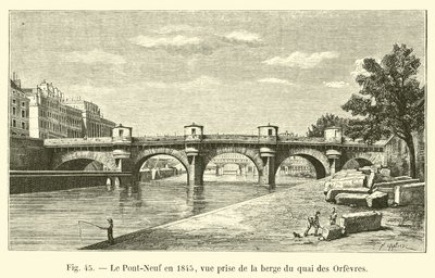 1845年のポンノイフ、ケデオルフェーヴルの銀行からの眺め 作： French School