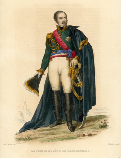Le Prince Eugene de Beauharnais (カラーエングレービング) 作： French School