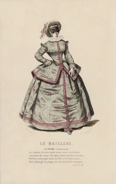 Le Railleur, La Dupre, Courtizanne (カラー・エングレービング) 作： French School