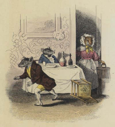 Le Rat De Ville Et Le Rat Des Champs (カラー・エングレービング) 作： French School