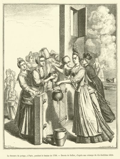 1709年の飢饉時のパリのポタージュ 作： French School