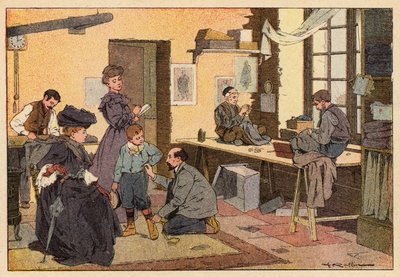 Le Tailleur, The Tailor (カラーリトグラフ) 作： French School