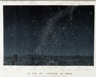 冬至のパリの地平線上の空 - パリ、アメデ・ギユマンの「Le Ciel」にて 作： French School