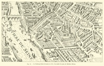 1615年のフォーブールサンジェルマン、マシューメリアンの計画の複製 作： French School