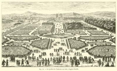 1680年のチュイルリー庭園。ペレルの後 作： French School