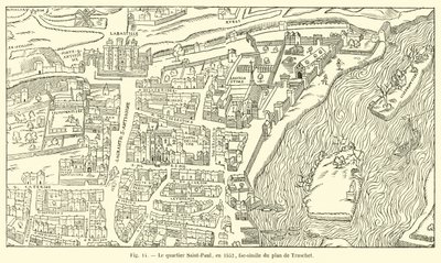 1552年のサンポール地区のトルシェプランの複製 作： French School
