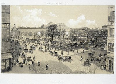 Le square du temple en 1881 - 「時代を超えたパリ：寺院とロワイヤル通り」より 19世紀後半 作： French School