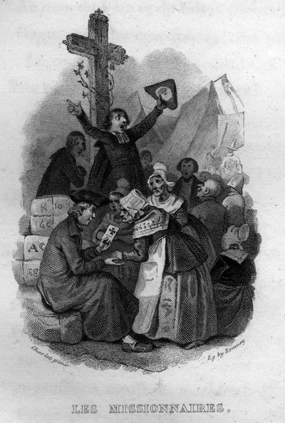 フランスの詩人・作詞家であるピエール・ジャン・ド・ベランジェ（1780-1857）の「Oeuvres completes」（1834年）に収録されている「Les Missionnaires Chanson de Beranger」。 作： French School