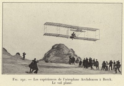 ベルクでのアーチデコン飛行機実験、飛行機の飛行（エングレービング 作： French School