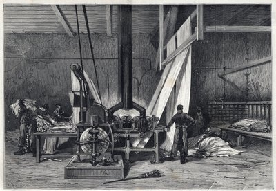 Les grandes usines - Dyeing erie Boutarel a Clichy la Garenne - Le mesh des Etoffes - 1869年のエングレーヴィング。 作： French School