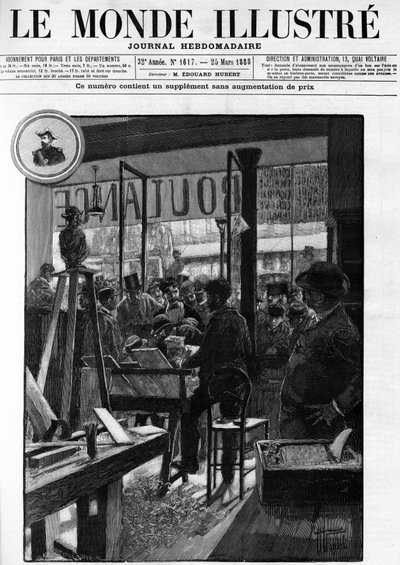 Les manifestations boulangistes à Paris、1888年の「Le Monde illustrious」に掲載。 作： French School