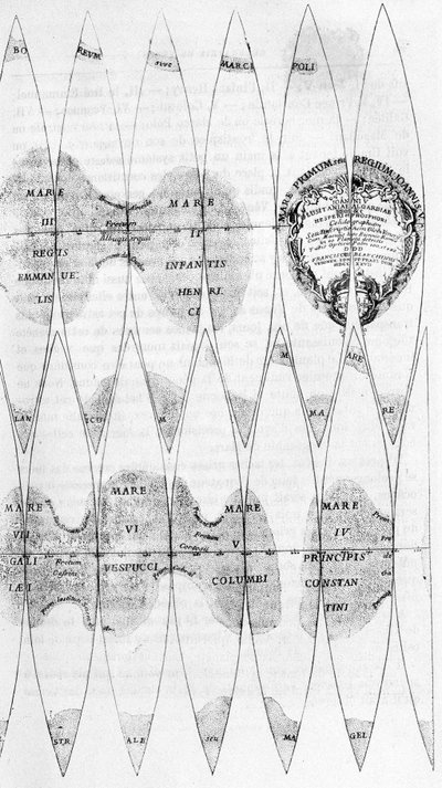 ビアンキーニが1727年に研究した金星の海とその回転軸の切断-カミーユ・フラマリオンの "Les terres du ciel "の中で、マルポン＆フラマリオン編、パリ 作： French School