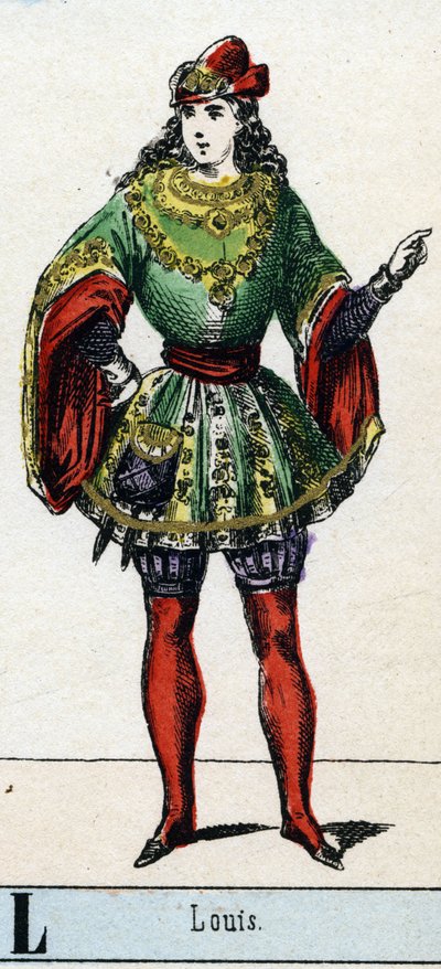 Letter L like Louis.テアトル美術館のアベセダリー。1830年頃、エピナルの画像化。寸法：37,7x47,5cm。木版画、ステンシル、金箔貼り。個人蔵。 作： French School