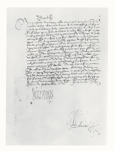 フランスのフランシス1世からボルドーの法廷への手紙 作： French School