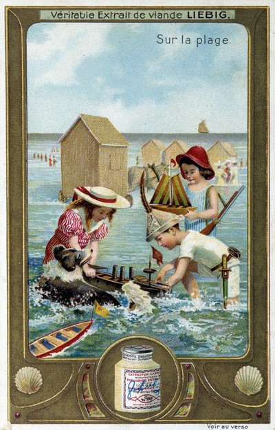 リービッヒの色版画シリーズ「子供の浜遊び」 sd.19世紀 作： French School