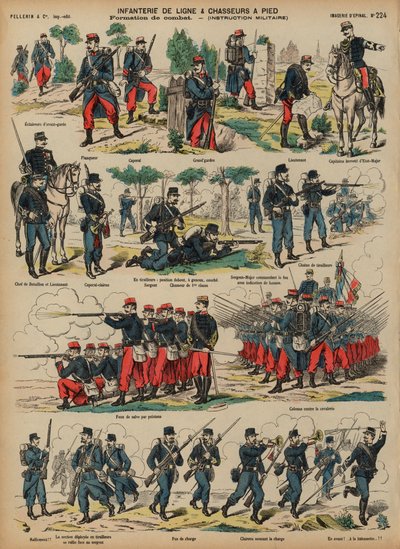 フランス陸軍のライン歩兵とシャッセール（彩色彫刻 作： French School
