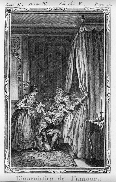 恋の予防接種 ジャン・ジャック・ルソー（1712-1788）「ジュリーあるいは新しいヘロワーズ」挿絵 1769年版 作： French School
