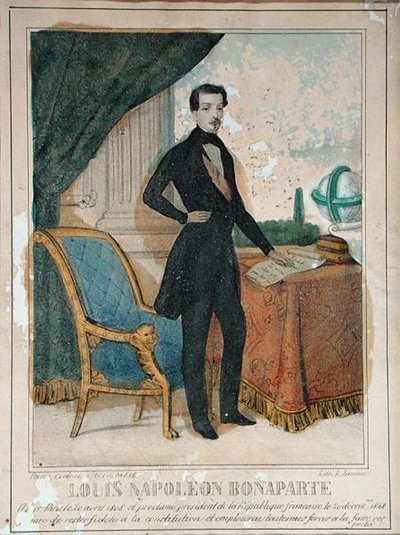 ルイ＝ナポレオン・ボナパルト（1808-73）、ジャンナンの彫刻、1849年頃（リトグラフ版） 作： French School