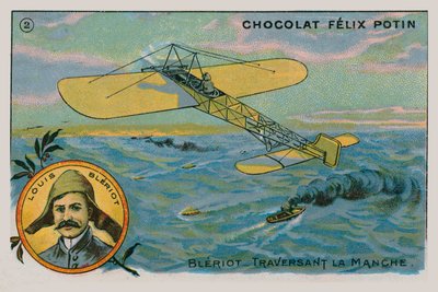 1909年に航空機より重い英国海峡を初めて飛行したルイブレリオ 作： French School