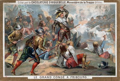 1644年のフリブールの戦いで、ル・グラン・コンドとして知られるコンド（ブルボン＝コンド）家の王子、ブルボン家のルイ2世。19世紀のクロモリトグラフ。 作： French School