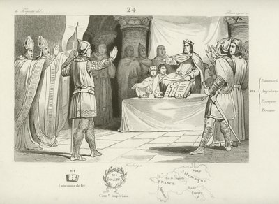 フランクス王である神聖ローマ皇帝、ルイ1世 作： French School