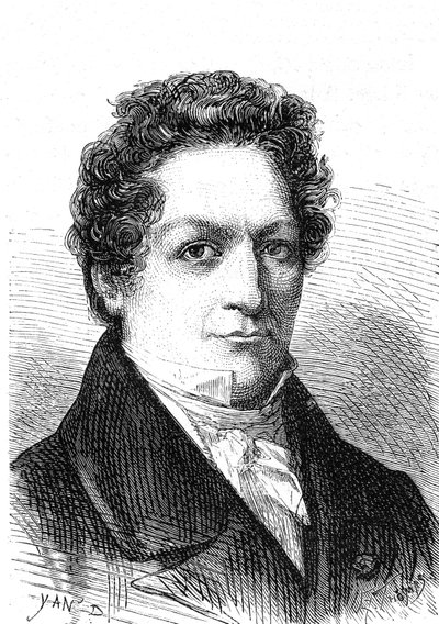ホウ素と酸素水を発見したフランスの化学者、ルイ・ジャック・ゼナール（1777-1857）。1867年 作： French School