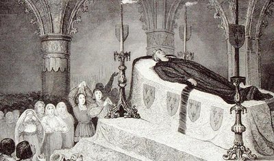 1840年頃に出版されたコラールの『フランス史』から「葬儀用の台車に乗った人民の父ルイ12世（1462-1515）」（エングレーヴィング） 作： French School