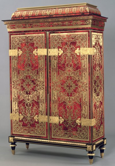 ルイ14世の戸棚、c.1710（真鍮の象眼細工の赤いべっ甲） 作： French School