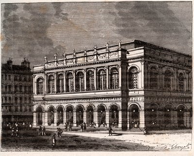 リヨンV.A.マルト・ブラウンの「La France illustree: geography, history, statistical administration」に掲載されている彫刻「Le Grand Theatre」。1884 作： French School