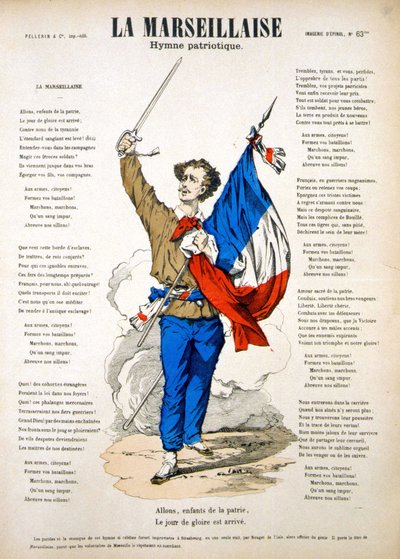 La Marseillaise "の歌詞。エピナルのイメージ 作： French School