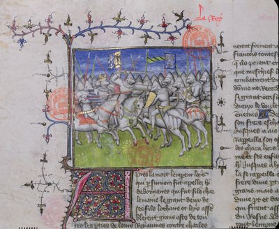 MS.2028ルイス1世の敬虔な信徒（778-840）の息子間の戦闘、1375-79年のGrandes Chroniques de France 作： French School
