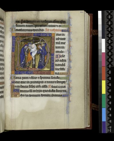 MS 300 f.220r、パリのイザベラの詩篇と時間のフォリオ、c.1265-70 作： French School