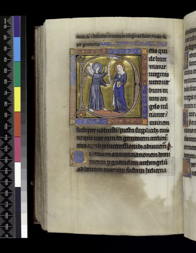 MS 300 f.274v、パリのイザベラの詩篇と時間からの受胎告知のための収集、説教、レッスン、c.1265-70 作： French School