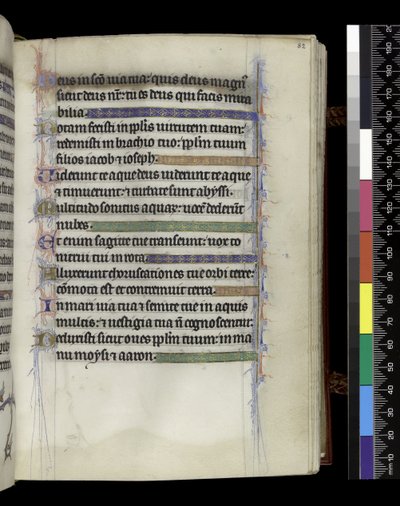 MS 300 f.82r、パリのイザベラ・オブ・フランスの詩篇と時祷から、1265年から70年頃（羊皮紙にペンとインク、テンペラ）。 作： French School