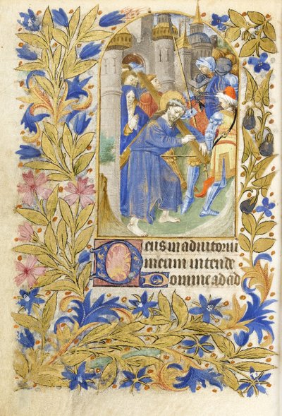 MS 39-1950 f.146v十字架を運ぶキリスト、1464年（羊皮紙に金、銀、色インク） 作： French School