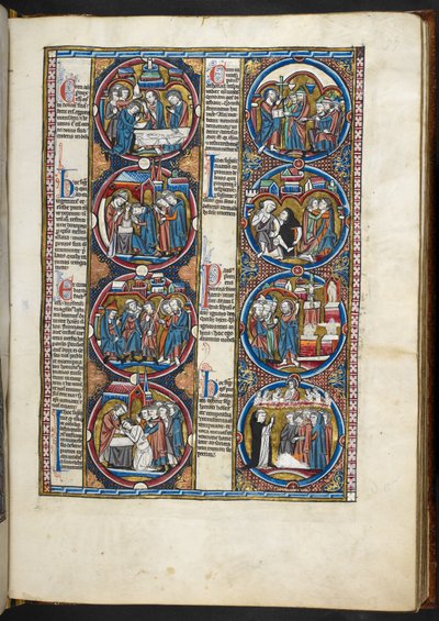 MS。 ハーレー 1527、f.77r、聖書のモラリゼ (ベラム) のミニチュア 作： French School