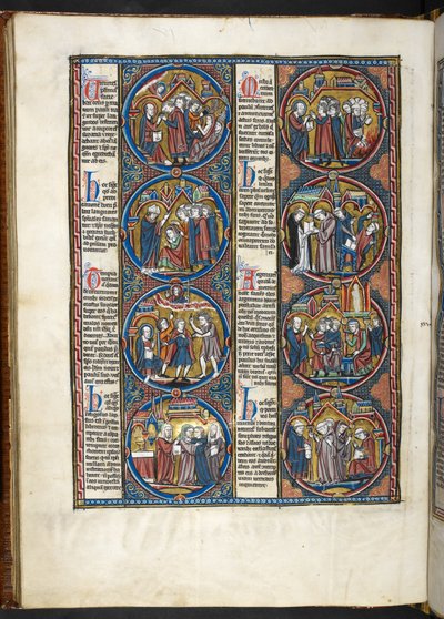 MS。 ハーレー 1527、f.80v、聖書のモラリゼ (ベラム) のミニチュア 作： French School