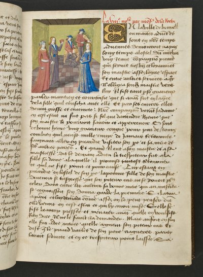 MS Hunter 252 019r Hundred News Newsのページ、c.1461-62 作： French School