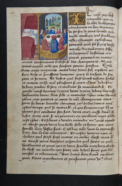 MS Hunter 252 042v Hundred News Newsからのページ、c.1461-62 作： French School