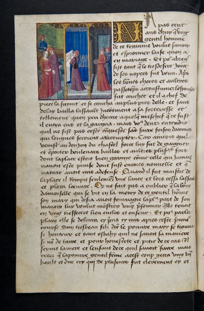 MS Hunter 252 068v Hundred News Newsのページ、c.1461-62 作： French School