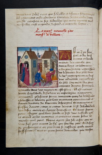 MS Hunter 252 075v Hundred News News、c.1461-62のページ 作： French School