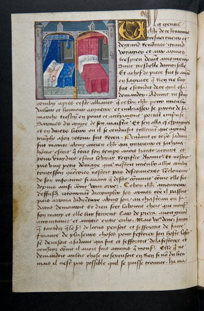 MS Hunter 252 087v Hundred News Newsのページ、c.1461-62 作： French School