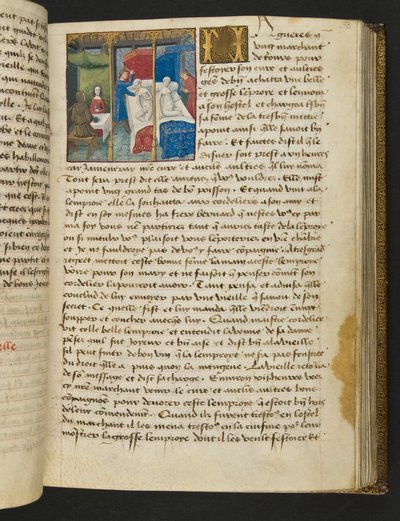 MS Hunter 252 093r Hundred News Newsのページ、c.1461-62 作： French School