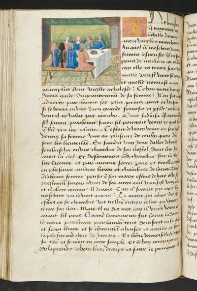 MS Hunter 252 113vページ、ハンドレッドニュースニュース、c.1461-62 作： French School