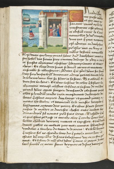 MS Hunter 252 127vページ、ハンドレッドニュースニュース、c.1461-62 作： French School