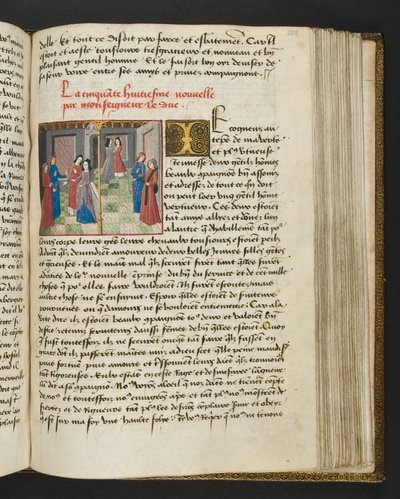 MS Hunter 252 129r Hundred News Newsのページ、c.1461-62 作： French School