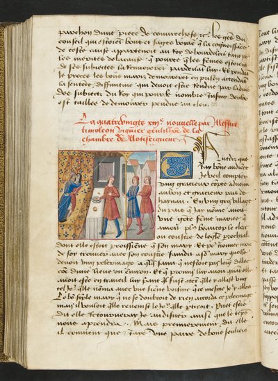 MS Hunter 252 187vページ、ハンドレッドニュースニュース、c.1461-62 作： French School