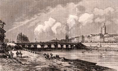Macon - Bourgogne-Franche-Comte - V.A. Malt-Brown著「La France illustree: geographie, histoire, administration statistique」（1884年）に掲載された彫刻。 作： French School